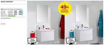 Promotions Enkel meubel met 2 lades met spiegelpaneel - Linie - Valide de 27/12/2018 à 31/01/2019 chez X2O