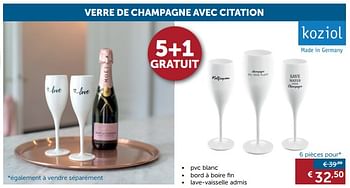 Promotion Zelfbouwmarkt 5 1 Gratis Verre De Champagne Avec Citation Koziol Vin Valide Jusqua 4 Promobutler