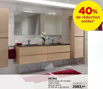 Promotions Mitra composition de meuble - chêne vieilli plan en granit - Balmani - Valide de 27/12/2018 à 31/01/2019 chez X2O