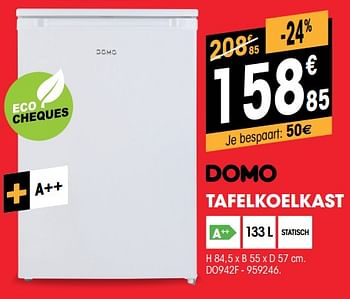 Promoties Domo elektro tafelkoelkast do942f - Domo elektro - Geldig van 03/01/2019 tot 24/01/2019 bij Electro Depot