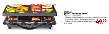 Promoties Blokker gourmet-raclette bl-26401 - Huismerk - Blokker - Geldig van 19/12/2018 tot 31/12/2018 bij Blokker