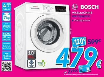 Promoties Bosch wasmachine wat283k3fg - Bosch - Geldig van 02/01/2019 tot 31/01/2019 bij Krefel