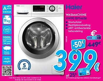 Promotions Haier wasmachine hw90 bp14636 - Haier - Valide de 02/01/2019 à 31/01/2019 chez Krefel