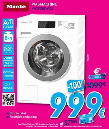 Promoties Miele wasmachine wcf130wcs - Miele - Geldig van 02/01/2019 tot 31/01/2019 bij Krefel