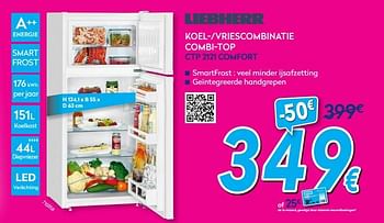 Promoties Liebherr koel--vriescombinatie combi-top ctp 2121 comfort - Liebherr - Geldig van 02/01/2019 tot 31/01/2019 bij Krefel