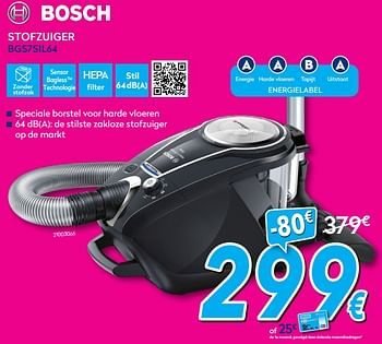 Promoties Bosch stofzuiger bgs7sil64 - Bosch - Geldig van 02/01/2019 tot 31/01/2019 bij Krefel