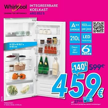 Promotions Whirlpool integreerbare koelkast arg 852 s - Whirlpool - Valide de 02/01/2019 à 31/01/2019 chez Krefel