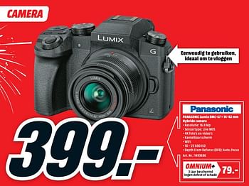 Panasonic lumix dmc-g7 + 14-42 mm hybride camera - Promotie bij Media Markt