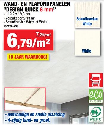 Straat Kalmerend Discipline Merk onbekend Wand- en plafondpanelen design quick - Promotie bij Hubo