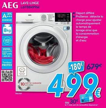 Promotions Aeg lave-linge l6fb8499m - AEG - Valide de 02/01/2019 à 31/01/2019 chez Krefel
