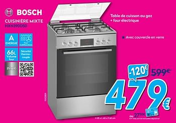 Promotions Bosch cuisinière mixte hxn390d50 - Bosch - Valide de 02/01/2019 à 31/01/2019 chez Krefel