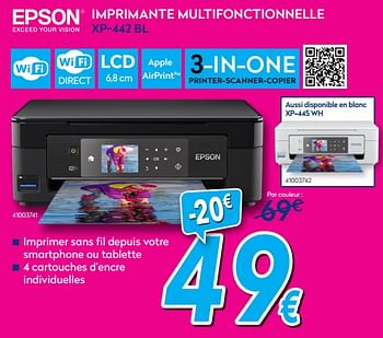 Promotions Epson imprimante multifonctionnelle xp-442 bl - Epson - Valide de 02/01/2019 à 31/01/2019 chez Krefel