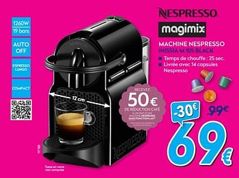 Promotions Magimix machine nespresso inissia m 105 black - Magimix - Valide de 02/01/2019 à 31/01/2019 chez Krefel