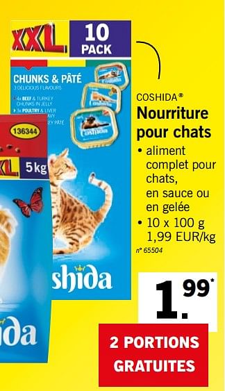 Promotion Lidl Nourriture Pour Chats Coshida Animaux Et Accessoires Valide Jusqua 4 Promobutler