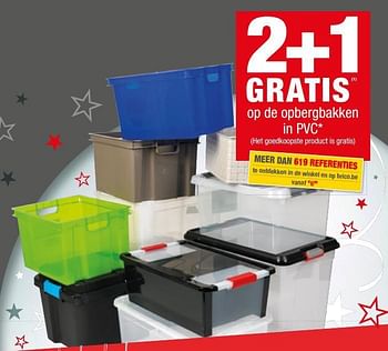 Promoties 2+1 gratis op de opbergbakken in pvc - Huismerk - Brico - Geldig van 01/01/2019 tot 28/01/2019 bij Brico