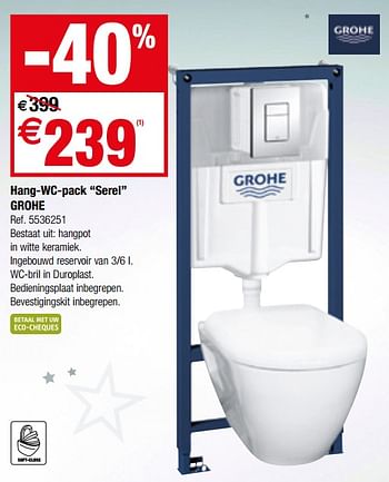 Promoties Hang-wc-pack serel grohe - Grohe - Geldig van 01/01/2019 tot 28/01/2019 bij Brico