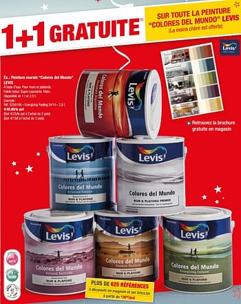 Promotions Peinture murale colores del mundo levis - Levis - Valide de 01/01/2019 à 28/01/2019 chez Brico
