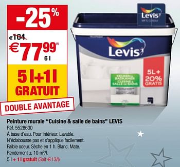 Promotions Peinture murale cuisine + salle de bains levis - Levis - Valide de 01/01/2019 à 28/01/2019 chez Brico