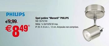 Promotions Spot patère meranti philips - Philips - Valide de 01/01/2019 à 28/01/2019 chez Brico