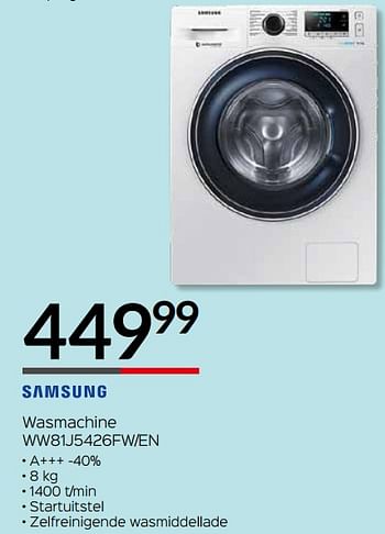 Promoties Samsung wasmachine ww81j5426fw-en - Samsung - Geldig van 03/01/2019 tot 31/01/2019 bij Selexion