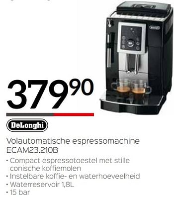 Promoties Delonghi volautomatische espressomachine ecam23.210b - Delonghi - Geldig van 03/01/2019 tot 31/01/2019 bij Selexion