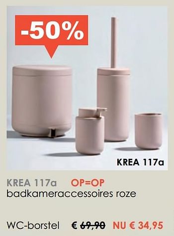 Promotions Badkameraccessoires roze wc-borstel - Produit maison - Krea - Colifac - Valide de 03/01/2019 à 31/01/2019 chez Krea-Colifac