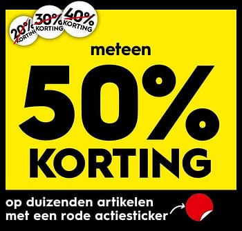 Promoties 50% korting op duizenden artikelen met een rode actiesticker - Huismerk - Blokker - Geldig van 03/01/2019 tot 31/01/2019 bij Blokker