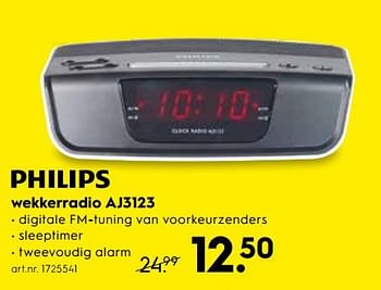 Promoties Philips wekkerradio aj3123 - Philips - Geldig van 03/01/2019 tot 31/01/2019 bij Blokker