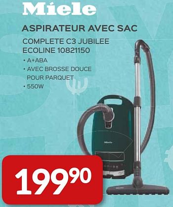 Promotions Miele aspirateur avec sac complete c3 jubilee ecoline 10821150 - Miele - Valide de 03/01/2019 à 31/01/2019 chez Selexion