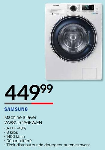 Promotions Samsung machine à laver ww81j5426fw-en - Samsung - Valide de 03/01/2019 à 31/01/2019 chez Selexion