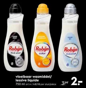 Promotions Lessive liquide - Robijn - Valide de 03/01/2019 à 31/01/2019 chez Blokker