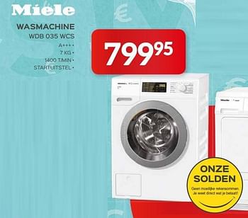 Promoties Miele wasmachine wdb 035 wcs - Miele - Geldig van 03/01/2019 tot 31/01/2019 bij ShopWillems