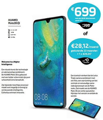 Promoties Huawei mate20 - Huawei - Geldig van 02/01/2019 tot 01/02/2019 bij Base