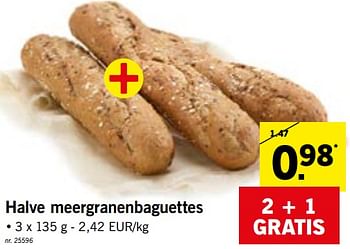 Promoties Halve meergranenbaguettes - Huismerk - Lidl - Geldig van 07/01/2019 tot 12/01/2019 bij Lidl