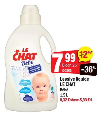 Promotion Smatch Lessive Liquide Le Chat Bebe Le Chat Menage Valide Jusqua 4 Promobutler