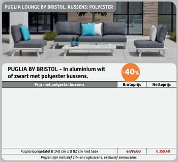 Promoties Puglia loungetafel - Bristol - Geldig van 03/01/2019 tot 31/01/2019 bij Overstock