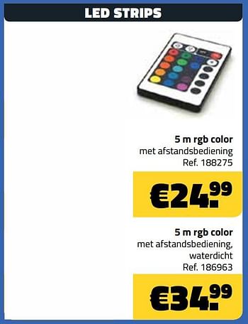 Promoties Led strips 5 m rgb color - Huismerk - Bouwcenter Frans Vlaeminck - Geldig van 02/01/2019 tot 31/01/2019 bij Bouwcenter Frans Vlaeminck