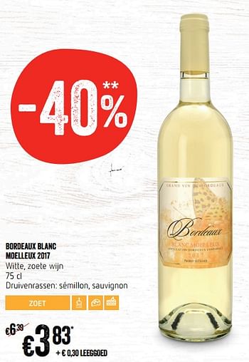 Witte wijnen blanc moelleux 2017 - Promotie bij