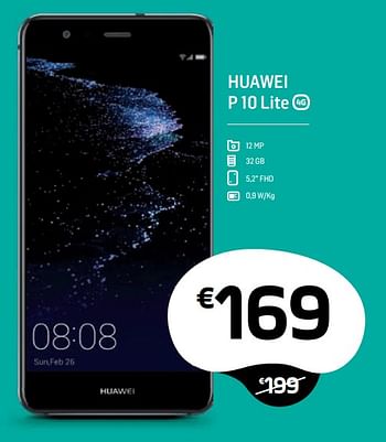 Promoties Huawei p 10 lite - Huawei - Geldig van 02/01/2019 tot 01/02/2019 bij Base