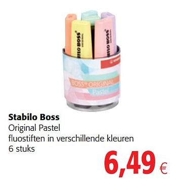 Stabilo boss original pastel fluostiften in verschillende kleuren - Promotie