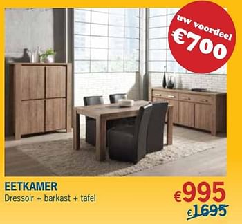 Promoties Eetkamer dressoir + barkast + tafel - Huismerk - De Prijzenklopper - Geldig van 01/01/2019 tot 31/01/2019 bij De Prijzenklopper