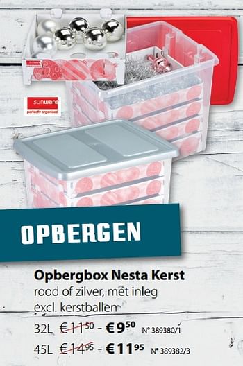 Promoties Opbergbox nesta kerst - Huismerk - Unikamp - Geldig van 31/12/2018 tot 27/01/2019 bij Unikamp