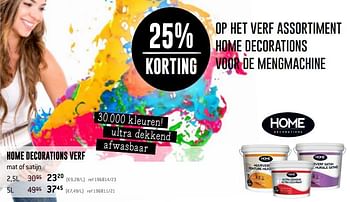 Promoties Home decorations verf mat of satijn - Home Decorations - Geldig van 31/12/2018 tot 27/01/2019 bij Freetime