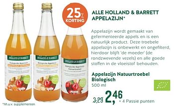 Promoties Appelazijn natuurtroebel biologisch - Huismerk - Holland & Barrett - Geldig van 01/01/2019 tot 27/01/2019 bij Holland & Barret