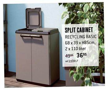Promoties Split cabinet recycling basic - Huismerk - Free Time - Geldig van 31/12/2018 tot 27/01/2019 bij Freetime