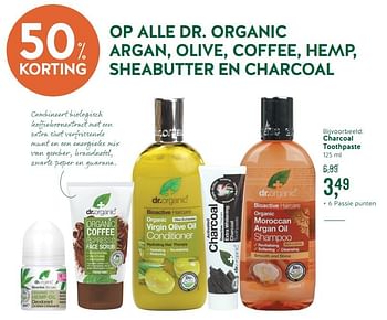 Promoties Charcoal toothpaste - Dr. Organic - Geldig van 01/01/2019 tot 27/01/2019 bij Holland & Barret