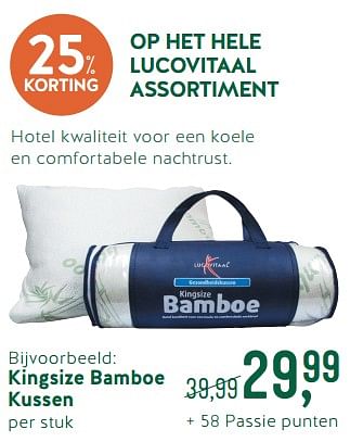 Ontvanger paars Necklet Lucovitaal Kingsize bamboe kussen - Promotie bij Holland & Barret