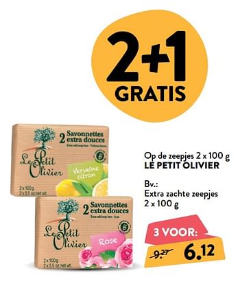 Promoties Extra zachte zeepjes - Le Petit Olivier - Geldig van 02/01/2019 tot 29/01/2019 bij DI