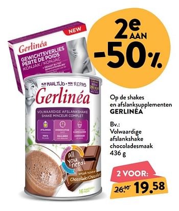 Promoties Volwaardige afslankshake chocoladesmaak - Gerlinéa - Geldig van 02/01/2019 tot 29/01/2019 bij DI