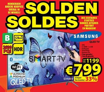 Promoties Samsung qled tv qe49q6fn - Samsung - Geldig van 09/01/2019 tot 16/01/2019 bij ElectroStock